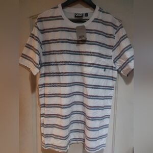 Vans Men's White Striped Shirt Size - Large
